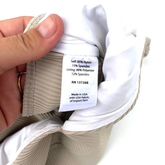 Year Of Ours Ribbed Tess V Sports Bra Racerback Caribou Medium Beige Yoga - Picture 6 of 7